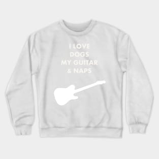 DOGS GUITAR NAPS WHITE Crewneck Sweatshirt